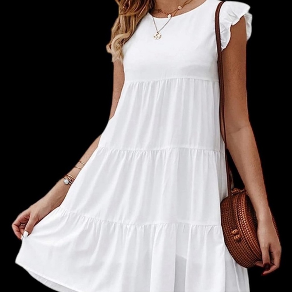 Kirundo XL tiered white summer dress